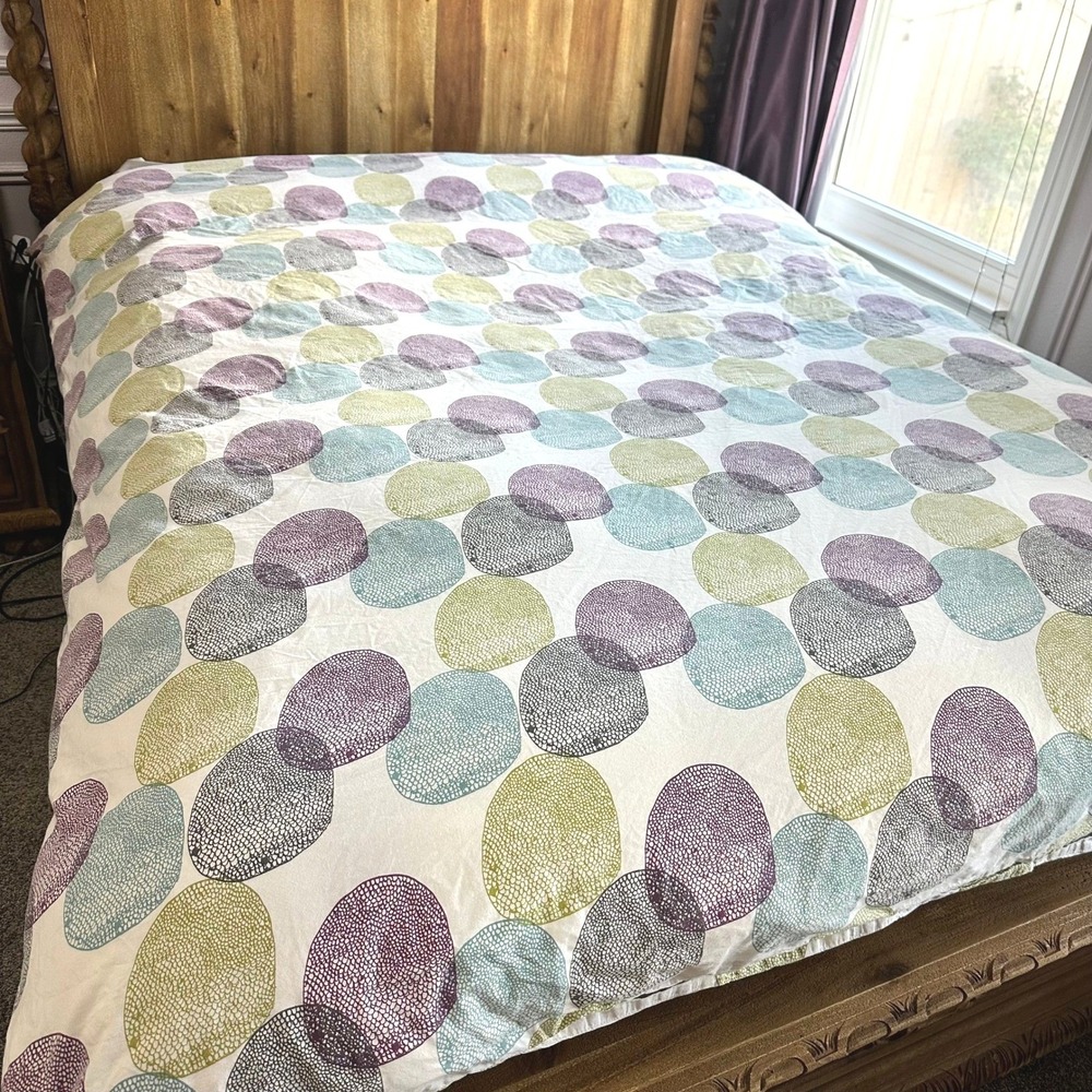RARE! Vintage 1999 IKEA Malin Rund Full/Queen Duvet Cover Retro Boho Circles